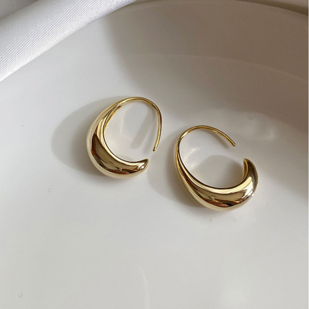 18K Gold Plated brilliant modernist earrings