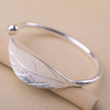 Adjustable 925 Sterling Silver leaf-shaped Bracelet